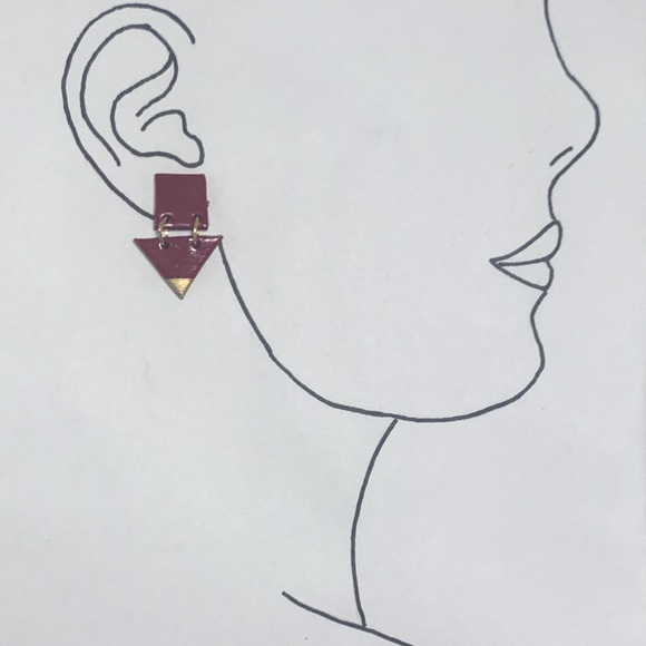 Handmade Clay Dangle Earrings - Picture 2 of 2